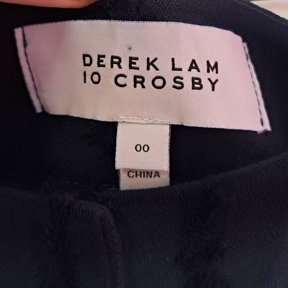 Derek Lam 10 Crosby Women's Tapered Trouser Navy and Black Fringe size 00 - Picture 7 of 9